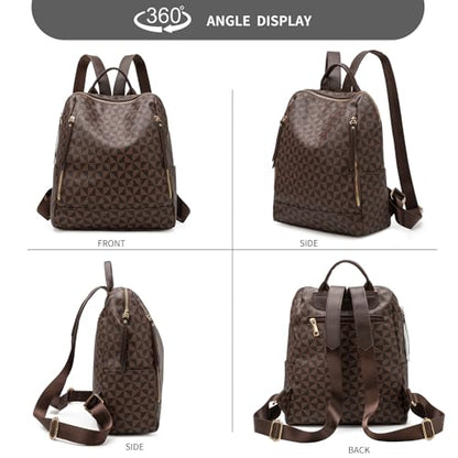 Women‘s Backpack Purse Leather Anti-theft Large Fashion Designer Travel Backpack Bag Men's Backpack Shoulder Bags, A-brown - color: A-brown