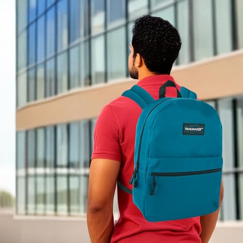 Trail maker Classic 17 inch Backpacks with Adjustable Padded Straps | School Backpacks for Girls, Boys (Blue) - color: Blue