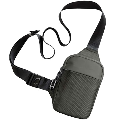 Travel Sling Bag for Men & Women - Small Water Resistant Crossbody Multipocket Chest Bag with Anti-Theft - color: Gray, size: Mini