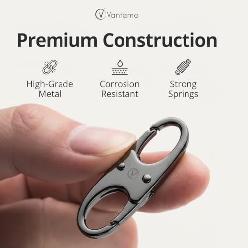 Vantamo Premium 4 Zipper Clips Anti Theft for Backpack, Luggage & Purse, Pull Replacement Zipper Locks, Purse Clip for Travel - color: Silver & Gun Metal
