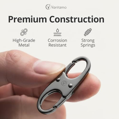 Vantamo Premium 4 Zipper Clips Anti Theft for Backpack, Luggage & Purse, Pull Replacement Zipper Locks, Purse Clip for Travel - color: Silver & Gun Metal
