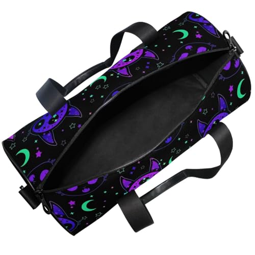 MNSRUU Duffel Bags Cat Skulls Sports Gym Bag Travel Luggage Overnight Bags for Men Women Duffel Bags for Traveling - color: Goth 17