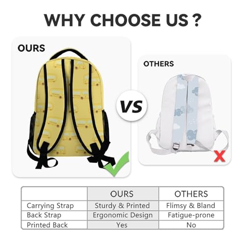 Custom Backpack for Boys Toddler - 17 Inch Kindergarten School Bus Backpacks, Cartoon Durable Bookbags Gifts for Elementary Back to School - color: Yellow