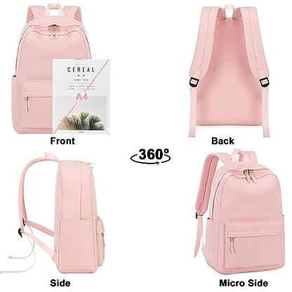 Bluboon School Backpack for Teen Girls Women Laptop Backpack College Bookbags Middle School Travel Work Commuter Back Pack(Pink) - color: A Pink