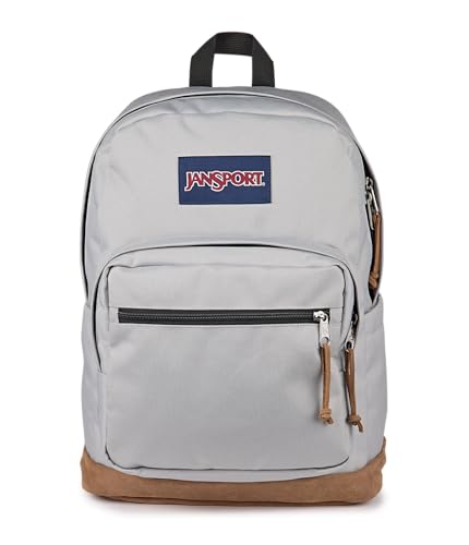 JanSport Right Pack Backpack - Durable Daypack with Padded 15 Laptop Sleeve, Spacious Main Compartment & Integrated Water Bottle Pocket - Grounded Grey - color: Grounded Grey