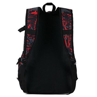 rickyh style School Backpack Travel Bag for Men & Women Lightweight College Back Pack with Laptop Compartmen - color: Graffiti Red2