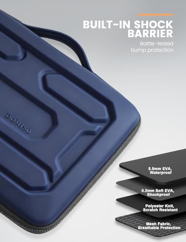 DOMISO 14 inch Laptop Sleeve with Handle Shockproof Computer Bag Waterproof EVA Protective Carrying Case for 14" ThinkPad E480/Yoga 920/13.5" Microsoft Surface Book/HP Pavilion 14 Stream 14,Dark Blue - color: Dark Blue, size: 14 inch