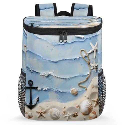 Insulated Cooler Backpack Portable Soft Cooler Bag Ice Chest Backpack for Camping Beach Picnic Lunch Work Travel - color: Multicolor 2