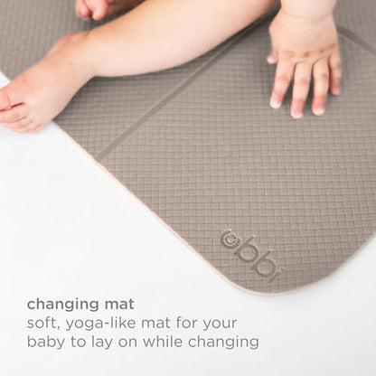 Ubbi On-The-Go Diaper Changing Baby Mat, Soft and Comfortable Diaper Bag Accessory Must Have for Newborns, Easy to Clean, Portable Folding Pad, Baby Traveling Accessories, Taupe - size: One Size, style: Taupe Changing Mat