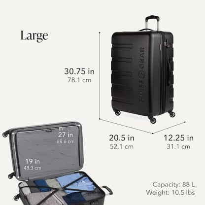 SwissGear 7366 Signature Hardside Expandable Luggage with Spinner Wheels, TSA Lock, Cup-Holder, Black, 3-Piece Set (19/23/27) - color: Black, size: 3-Piece Set (19/23/27)