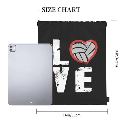 Love Volleyball Unisex Drawstring Backpack Bag Sport Gym Travel Swim Sackpack - color: Love Volleyball8