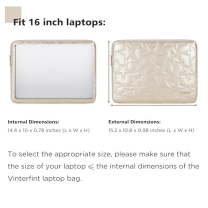 15 16 inch Laptop Sleeve Case for 15" MacBook Pro/Air M5 M4, 16" MacBook Pro M5 M4, 15" Surface Laptop 7, 15" IdeaPad Slim 5i Gen 9, 16" ThinkPad E16, 16" XPS 16, HP Notebook Bag, Champagne - color: Champagne, size: 15-16 inch / Macbook 15 16