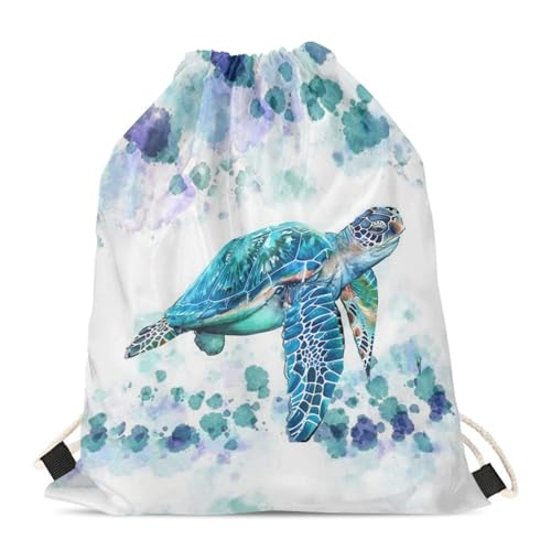 Upetstory Sea Turtle Drawstring Backpack for Girls Gifts,Drawstring Bags for Women Kids Thick Strap String Bag Pack School Travel Beach Storage Pouch - color: Sea Turtle