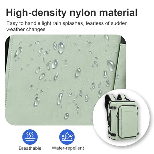 Carry On Travel Backpack with Shoe Compartment Flight Approved Laptop Backpack Expandable Work Business Backpack for Women Men Casual Daypack, Light Green - color: Light Green, style: A