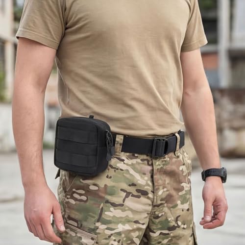 2 Pack Mini Tactical MOLLE Compact Ammo Pouch, Small Tactical EDC Belt Pouches Admin Compact Tool Utility Pouches Organizer, Wallet Cards Knife Gadgets Mini EDC Organizer Bag
