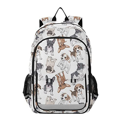 ALAZA Cute Puppy Dog Print Laptop Backpack Purse for Women Men Pug Animal Large Travel Bag Casual Daypack with Compartment & Multiple Pockets - color: Dog