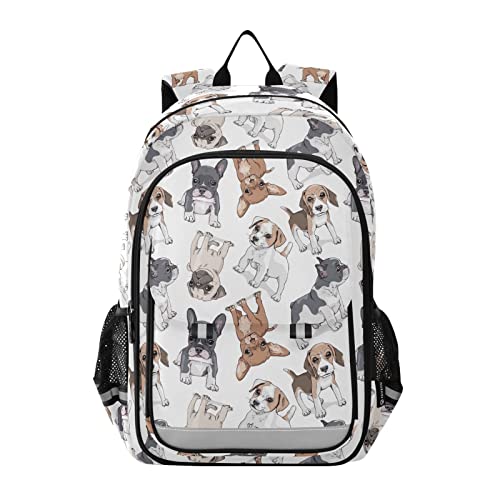 ALAZA Cute Puppy Dog Print Laptop Backpack Purse for Women Men Pug Animal Large Travel Bag Casual Daypack with Compartment & Multiple Pockets - color: Dog