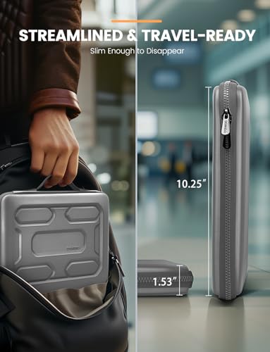DOMISO 13.3 inch Laptop Sleeve with Handle Shockproof Computer Bag Waterproof EVA Protective Carrying Case for 13-13.3 inch Notebooks/13 MacBook Air/MacBook Pro Retina/Dell XPS 13/HP,Silver - color: Silver, size: 13.3 inch