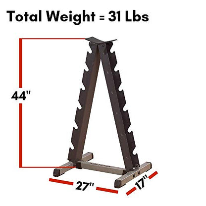 Body-Solid (GDR44B) Vertical Dumbbell Rack - Compact 6 Pair Hex Weight Stand for Home Gym - Heavy-Duty Steel Storage Rack