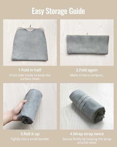Blissful Diary Vegan Leather Portable Changing Pad, Wipeable & Waterproof Baby Change Mat in Diaper Bag, Travel Essential & Registry Gift, Light Gray - color: Light Gray