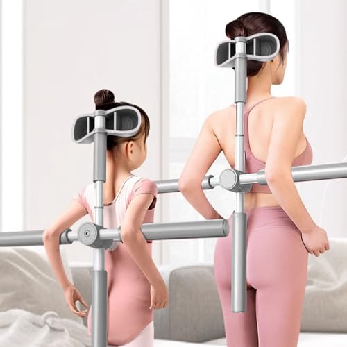 Back Stretcher Stick, Full Frame Mobility Pole, Range Control Using Support Bar, Controlled Movement Conditioning Device, Rehab Pole with T Shape, Training Gear for Sports Studios - color: Gray
