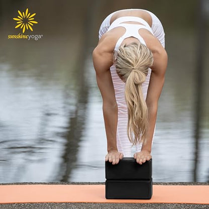 4" Yoga Block, 10 Pack Bulk EVA Foam Yoga Blocks, Firm and Supportive Yoga Brick, Balance Foam for Stretching, Pilates, and Workout, 4" x 6" x 9" - color: Black