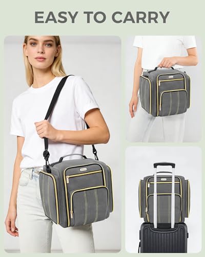 BALULHG Large Travel Makeup Bag - Cosmetic Organizer with 4 Removable transparent Inner Pockets, Multi-functional Toiletry Bag for Accessories & Brushes, Women's Beauty Case,Patent Pending - color: Grey