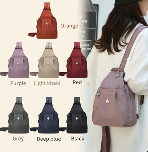 3 in 1 Anti Theft Travel Tote Bag, Convertible Capacity Backpack Purse, Lightweight Sling Bag for Women's Commute & Outdoor (Purple) - color: Light Purple