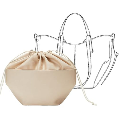 Premium Canvas Cyme Bag Organizer Insert, Purse Insert with Multiple Compartments and YKK Zipper, Upgraded Drawstring Canvas Purse Insert for Cyme Mini Bag (Beige, Mini) - size: Canvas-Mini