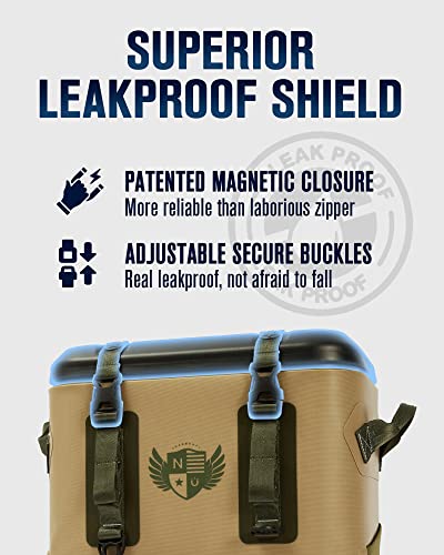30 Can Magnetic Backpack Cooler, Zipperless Soft Cooler Backpack with Wide-Mouth Magnetic Lid, Leakproof Insulated Soft Sided Cooler for Beach, Fishing, Tailgating & Kayak - color: Wildness