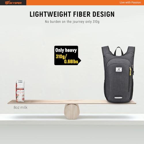SKYSPER Small Daypack 10L/15L/20L Hiking Backpack Packable Lightweight Travel Day Pack for Women Men - color: Black, size: 15l