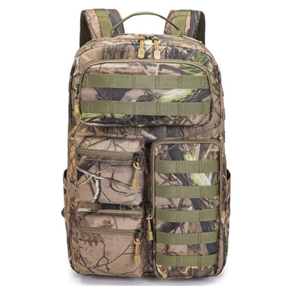Tactical Camo Backpack for Men Women Waterproof Durable MOLLE Backpack Camping Hunting Emergency Preparedness - color: Camouflage