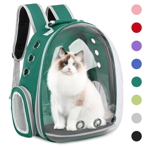 Pet Backpack Carrier,Bubble Backpack Cat Carrier,Pets and Small Dogs,Space Capsule Pet Carrier for Traveling, Walking, Hiking and Outdoor Activities (Dark Green) - color: Dark Green