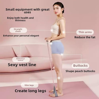 2025 New Yoga Pedal Resistance Fabric Band with Handles Anti-Broken Elastic Sit Up Pull Rope for Strength Training 120lb Full-Body Excercise Band Portable Unisex Resistance Exercise Bands - color: Pink