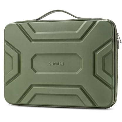 DOMISO 14 inch Laptop Sleeve with Handle, Shockproof & Waterproof EVA Protective Laptop case, Hard Laptop Sleeve for 14" HP Dell Asus Lenovo Laptop, Green - color: Green, size: 14 inch