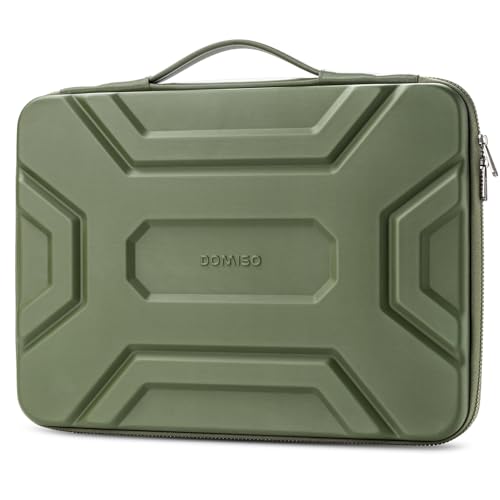 DOMISO 17 inch Laptop Sleeve with Handle, Shockproof and Waterproof EVA Protective Laptop case, Laptop Sleeves for 17.3" HP Dell Asus Laptop, Green - color: Green, size: 17.3 inch