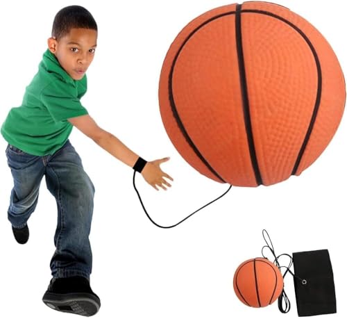 Reaction Training Ball with Adjustable Wrist Strap - High-Elasticity Rubber Basketball Trainer for Agility Drills and Reflex Exercises, Elastic String Sports Equipment for Athletes