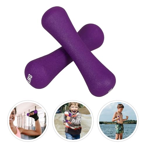 Cabilock 2Pcs Bone Shaped Women Dumbbells 0.5Kg Purple Neoprene Coated Hand Weights Portable Fitness Tool for Female Arm Toning Home Workout