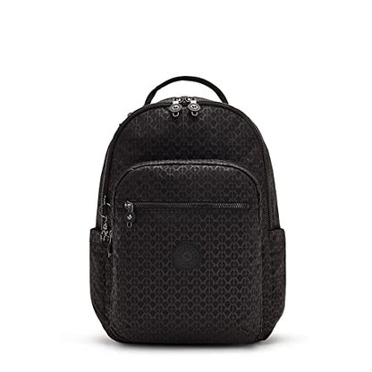 Kipling Women's Seoul 15" Laptop Backpack, Durable, Roomy with Padded Shoulder Straps, Built-In Protective Sleeve - color: Signature Emb, size: 12.75''L x 17.25''H x 8''D