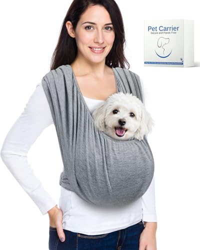 Dog Sling Carrier for Small Dogs, Front Pet Sling Carrier Chest, Adjustable Reducing Back Stress Cat Sling for Small Pet up to 13lbs, Hands Free Puppy Sling for Travel or Everyday Use (Light Grey) - color: Light Grey