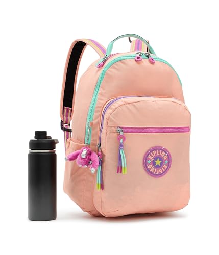 Kipling Women's Seoul Fc 15" Laptop Backpack, Durable, Roomy with Padded Shoulder Straps, Built-In Protective Sleeve - color: Pinky Orange C, size: 13.75''L x 17.25''H x 8''D
