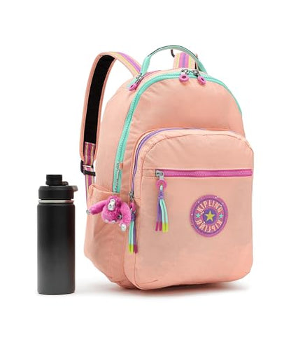 Kipling Women's Seoul Fc 15" Laptop Backpack, Durable, Roomy with Padded Shoulder Straps, Built-In Protective Sleeve - color: Pinky Orange C, size: 13.75''L x 17.25''H x 8''D