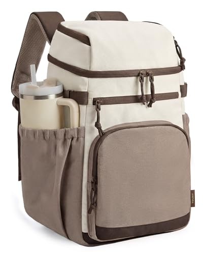 TOURIT Backpack Cooler Leak Proof 28 Cans Cooler Backpack Insulated Waterproof Cooler for Men and Women, Picnic, Hiking, Work, Trip - color: Kazhi Brown
