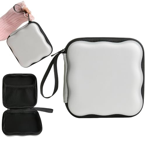 Charger Cover Storage Bag, Waves Design Charger Protector Travel Storage Case, Earphone Wire Saver Cable Cord Organizer Wireless Earphone Storage Box, Silvery - color: Silvery