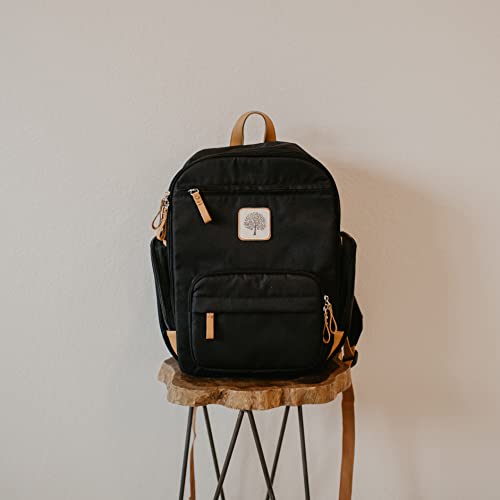 Parker Baby Co. Diaper Backpack - Full Zip Diaper Bag with Insulated Pockets - Black - color: Black