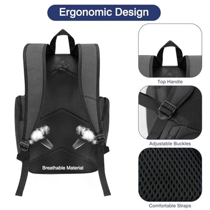WOLT Basketball Bag Backpack with Separate Ball Compartment and Shoes Pocket, Gym Bags for Men, Large Sports Bag for Basketball, Soccer, Volleyball, Baseball - color: DarkGrey
