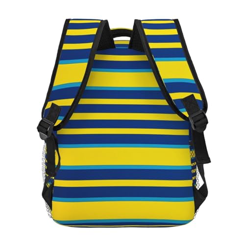 Travel Backpack Yellow and blue stripes Carry on Backpack Lightweight Business 15.6inch Laptop Backpack for Men Women - color: Yellow and Blue Stripes