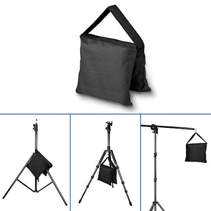 EMART Upgraded Heavy Duty Sandbag, Photo Video Studio Weight Bag Saddlebag Design for Photography Light Stand Tripod, Umbrella Base, Camping, Pop up Tent, Fishing Chair - 6 Pack - color: black, size: 6 Sandbags