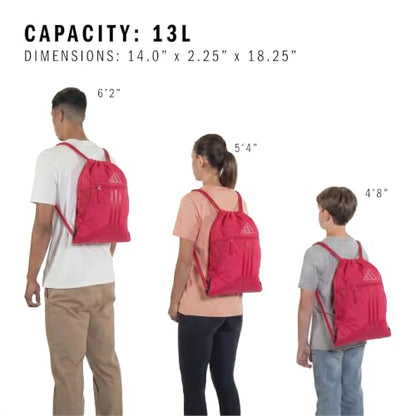 adidas Alliance Sackpack Drawstring Bag - color: Power Pink/White/3