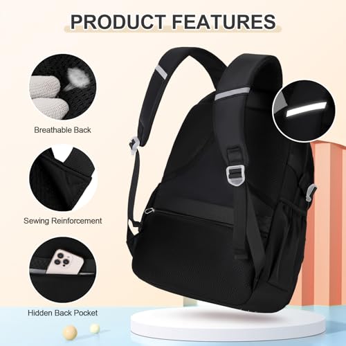 DIGOBAY Backpacks for Girls, 3PCS School Backpack with Lunch Box Pencil Pouch for Teen Girls Kids Elementary Primary Middle High College Travel School bag Bookbag Set （Black） - color: Black